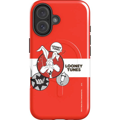 Looney Tunes Wile E Coyote Red Stripes iPhone 16 Plus Magsafe Impact Case